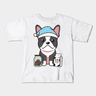 Funny french bulldog is having a midnight snack Kids T-Shirt